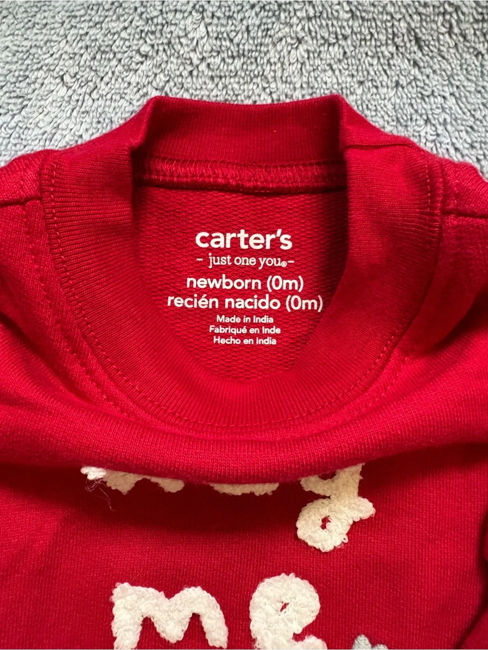 Carter's Red 'hug me' Long-Sleeve Baby Bodysuit